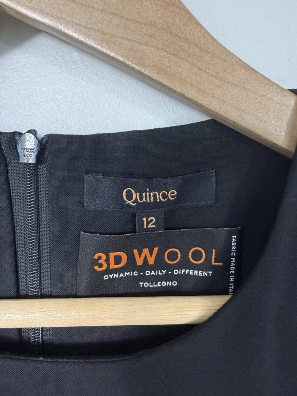 Quince Women Italian Wool Sleeveless Dress Black Basic 12 3D Wool Office - Picture 5 of 10